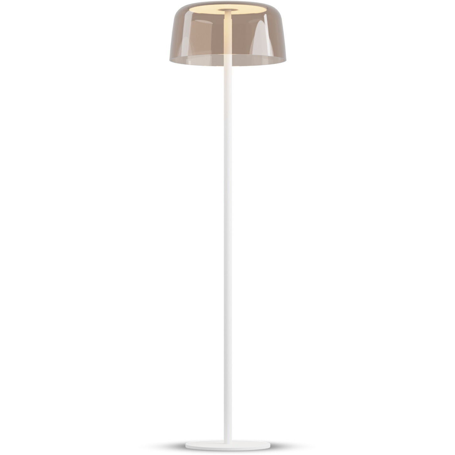 Yurei 51.5 inch 14.00 watt Matte White Floor Lamp Portable Light in Acrylic Tea Brown